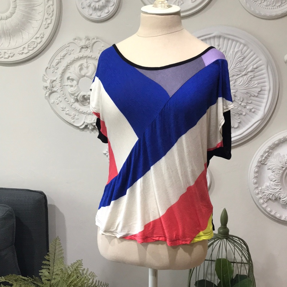 Multi-color, ladder back t-shirt